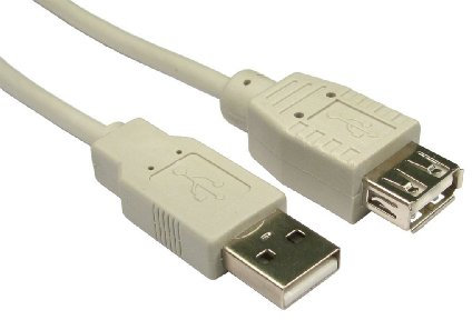 short 0.25m USB 2.0 Extension Cable - USB A Male to A Female Lead 25cm