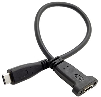 CY USB-C USB 3.1 Type-C with Screw Hole Panel Mount Male to Female Data Extension Cable