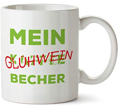 Partycards Personalisierte Tassen zu Weihnachten mit verschiedenen Motiven – Geschenkidee (Mein Glühwein Becher, 300ml)