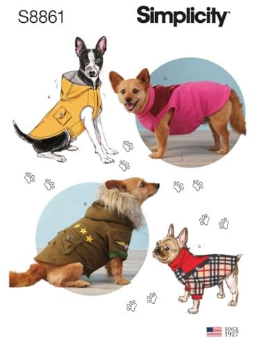 Simplicity Pattern S8861 Hundemantel, A (S-M-L)