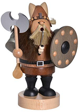 Räuchermann Wikinger mit Schild BxTxH= 16x12x21cm NEU Rauchen Rauchfigur Rauchmann Räucherfigur Räucherkerze Smoker Kerze Figur Mann Holz Seiffen Erzgebirge Holz Schnee Dekoration Weihnachten