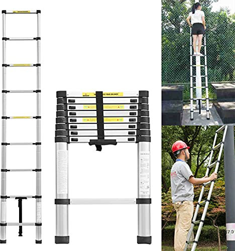Scala telescopica leggera, estensibile fino a 2,6 m, in alluminio, 150 kg, capacità massima certificata EN 131