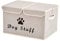 Dog toy box basket storage with lid perfect basket for dog toys grooming stuff living room playroom closet home organization - Beige