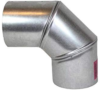 FAL 90° Bogen verstellbar 130mm Durchmesser Ofenrohr Rauchrohr feueraluminiert Silber