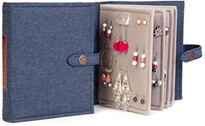 Little Book of Earrings Storage - Denim Blue