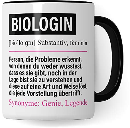 Pagma Druck Tasse Biologin lustig, Biologin Geschenk, Spruch Biologie Kaffeebecher Geschenkidee, Kaffeetasse Beruf Teetasse Becher