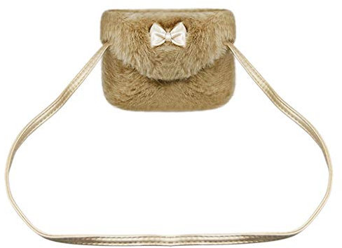 JINTN Prinzessin Plüschtasche Umhängetasche mit Schleife Baby Geldbörse kinder Handtasche Geldbeutel Mädchen Kuriertasche Mädchen Backpack Verstellbar Schultergurt Taschen Kinder Geschenk