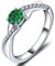 YL Verlobungsring Ehering 925 Sterling Silber mit Grün Zirkonia Mai Geburtsstein Unendlichkeit Ring Solitärring für Damen（Größe 52）