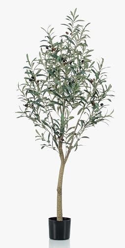artplants.de Olivenbaum künstlich Clayton, Kunststamm, mit Früchten, 140cm - Künstlicher Olivenbaum/Seidenbaum