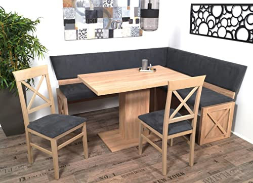 2M-sitandsleep Mankato Eckbankgruppe, Holzwerkstoff, Sonoma, ca. L 180 x B 150 x H 87 cm