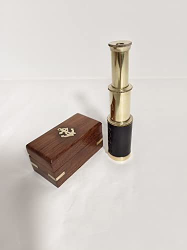 15,2 cm großes Hand-Messing-Teleskop – Piraten-Navigations-Mini-Teleskop für Heimdekoration & Spielzeug-Geschenk