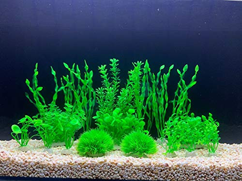 BEGONDIS Aquarium-Dekoration, 18 Stück künstliche grüne Wasserpflanzen Seetang aus Kunststoff, für alle Fische und Haustiere…