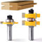 Tongue and Groove Router Bit Set 1/2 Shank,Newdeli 1-1/4 Stock Tongue Groove Router Bit, 3 Teeth Adjustable T Shape for Doors, Drawers, Shelves & More-Processing Template Thickness: 15-31mm