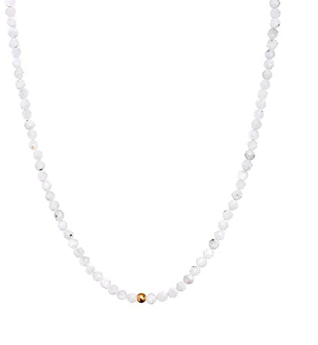 BERGERLIN Mondstein Halskette weiss - weisse Kette - Gold - XS-S