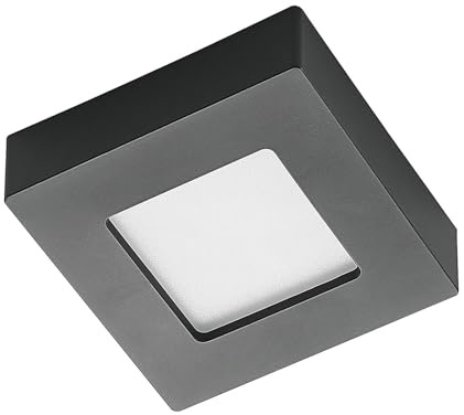 PRIOS LED Deckenleuchte Alette (Modern) in Schwarz aus Aluminium (1 flammig,) - Lampe Deckenlampe Badezimmerleuchte