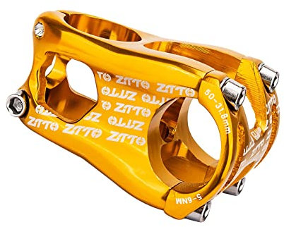 F Fityle 31,8-mm-Fahrradvorbau mit kurzem Vorbau, hochfester -Riser für Mountainbikes, Gold