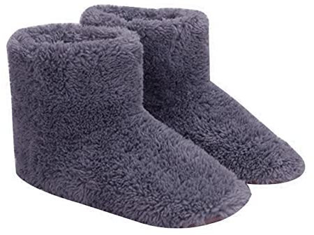 IBLUELOVER USB Heating Slippers Chargeable Washable Electric Boots Slippers Plush Heated Feet Warmer for Men Women Indoor Use