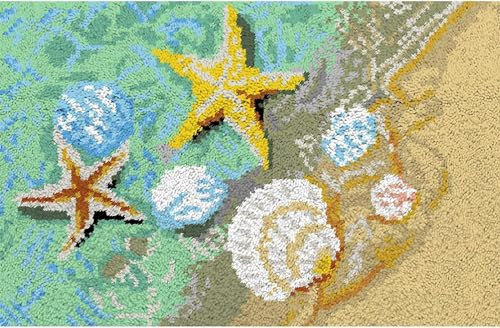 ROCKY&CHAO Knüpfhaken-Teppich-Set DIY-Knüpfhaken Teppichherstellungs für Erwachsene Kinder Kreuzstich Teppichherstellung Heimdekoration 50 * 38 cm