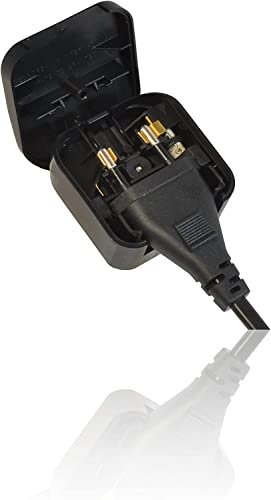 Mr. Gadget's Solutions UNI-101 Euro-Transformator auf UK-Konverter, 2-poliger europäischer Netzteil-zu-UK-Stecker, europäischer auf UK-Adapter, schwarz, Netzsteckdosenadapter 5A