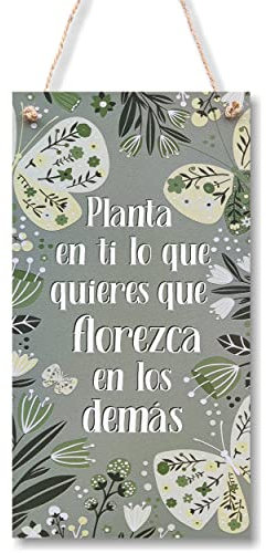 CARISPIBET A quien madruga décoracion para el hogar adorno colgante decorativo para la cocina placa decorativa 30 x 15 cm (Planta en ti)
