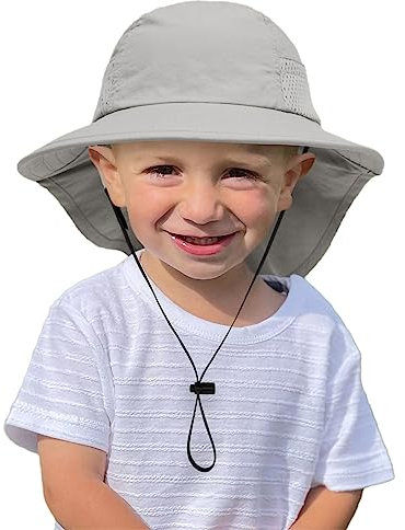 DISPRA Sol para - Parasol UPF 50+ Protección completa - Diseño Cubierta de cuello Suministros Playa Accesorios de verano, gris, Talla única
