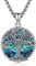 Eusense Baum des Lebens Halsketten für Frauen, 925 Sterling Silber Baum des Lebens Anhänger Kette mit Abalone Shell Schmuck Geschenke für Frauen Mädchen