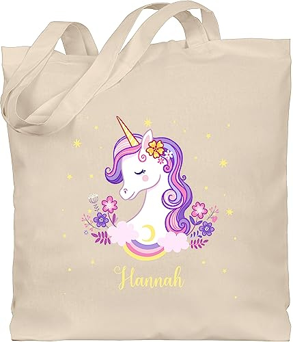 Geschenk mit Namen personalisiert by Shirtracer - Baumwolltasche - Einhorn Geschenk Einhörner I Unicorn