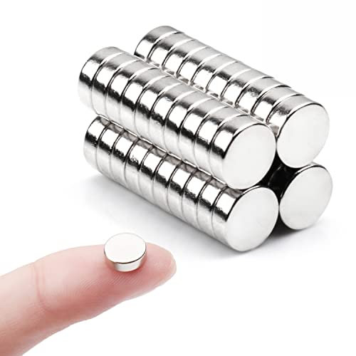 Deryun 40Pcs 8×2.7MM Small Magnets,Round Refrigerator Magnets, Small Cylinder Fridge Magnets, Office Magnets, Whiteboard Magnets, Durable Little Miniature Tiny Mini Magnets for Crafts, 8x3mm-40pcs