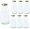 Vitrea 6 bottiglie di vetro vuote da 250 ml, tappo a vite, oro – bottiglie per latte, succhi di frutta, piccole bottiglie da riempire con coperchio, per latte, succhi di frutta, frullati, olio, 6