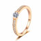 StarGems® 18 Karat vergoldetes Band 0,3 Karat Moissanit 925 Silber Platin Ring RX091-0.3ct-56 (18)