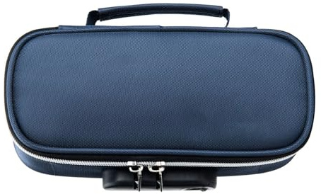 Hztyyier Verschließbares Federmäppchen mit Großem Fassungsvermögen und Zahlenschloss, Stilvollem Canvas-Material, Tragbarem Griff, für Studenten, Schulbedarf (Juwelenblau)