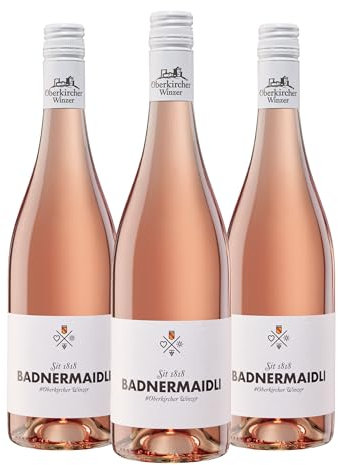 Oberkircher Winzer Rosé Cuvée - BADNERMAIDLI Rosé-Wein halbtrocken frisch & fruchtig aus Spätburgunder & Regent, ideaer Terassen- und Sommer-Wein, deutscher Wein aus Baden (3 x 0,75l)