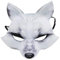 Vocoliday 1 x Halloween-Fuchs-Halbmaske, Tier-Gesichtsmaske, Fuchs-Cosplay-Maske für Halloween, Cosplay, Kostüm, Zubehör (weiß)