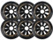 HEFAM 6er-Pack Rollschuhräder für drinnen und draußen, 90 mm/100 mm/110 mm, Inlineskate-Räder, 85A, Rollschuhrad, Skate-Bremsrad,Schwarz,100mm