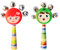 EIH 2 Stück Rasseln aus Holz, Rasseln Percussion Musical Zubehör,Handglocke,Musikinstrumente Kinder,Glockenspiel Musikinstrumente,Baby Musikspielzeug,für Kinder,Partys und Schulen (Zufällige Farbe)