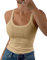 DUOEASE Debardeur Femme Col Rond Spaghetti Côtelés Extensible 2025 Top Femme Slim Fit Mode Brunclair-L