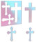 PH PandaHall Iridescent Crosses Router Template, 3 Styles Acrylic Cross Inlay Template Woodworking Router Template Board Transparent Router Inlay Template for Easter Woodworkers and Makers DIY Crafts