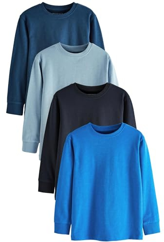 NEXT Jungen Einfarbig 4 x Langarmshirts 98-176