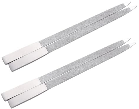 VALICLUD 4stücke Metall-fingernagelfeile Feine Körnung Rostfrei Wiederverwendbar Scharfe Nagelfeile Rutschfeste Feile Für Naturnägel Und Professionelle Maniküre