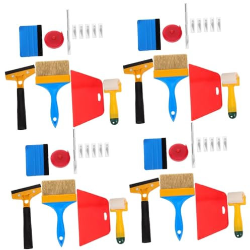 DIYEAH 4 Sätze Werkzeugset Zum Filmauftragen Wand Werkzeuge Und Glatter Rollen Vinyl-rakel Tapeten-toolkit Ecke Nahtrolle Tapetenglättungsset Nahtroller Tapeten-kit Abs 12 Stück * 4