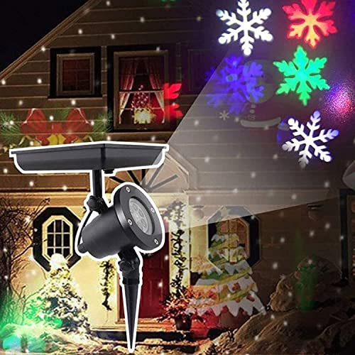 Projecteur LED solaire flocon de neige mobile éclairage lampe de scène de Noël étanche éclairage extérieur de jardin et de paysage