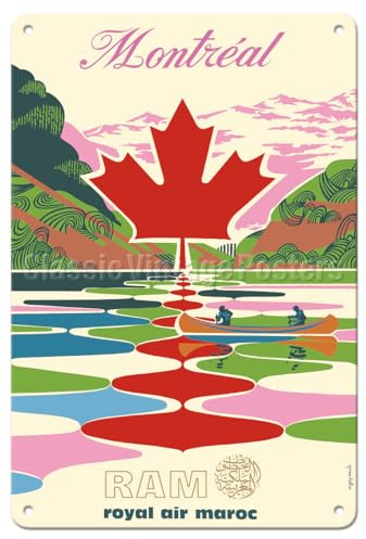 Montreal Canada - Ram Royal Air Maroc - Vintage Metal Tin Sign Christmas Props Plaque/Tin Sign 8X12 Inch