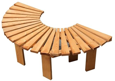 Baumbank aus Holz, gebogen, für den Außenbereich, wetterbeständig, für Terrasse und Innenhof