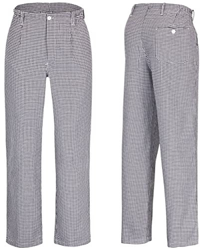 Deermo Pepita - Pantalones de Cocinero para Hombre y Mujer (Tallas XS a 5XL), Color Blanco y Negro Pepita XXXL