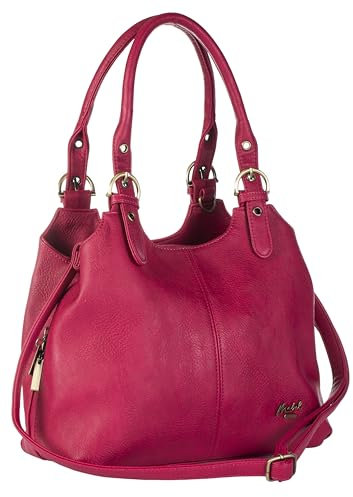 Mabel London Amelia Damen-Handtasche mit mehreren Fächern, mittlere Größe, mehrere Fächer mit langem Schultergurt Gr. One size, rot