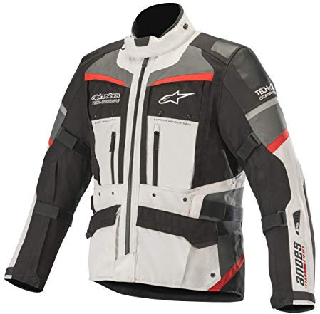 Alpinestars Motorradjacken Andes Pro Drystar Jacket Tech-air Compatible Light Gray Black Dark Gray Red, Grau/Schwarz/Rot, 4XL