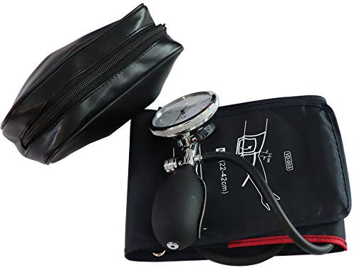 CareforYou Puño manual extra largo para adultos para presión arterial, circunferencia de brazo de 22-42 cm, puño de tubo único con manómetro y bombilla de inflado