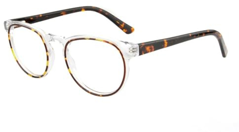 Edison & King Lesebrille Timeless im Retro-Look mit Premiumgläsern (Transparenthavana, +2.50 dpt)