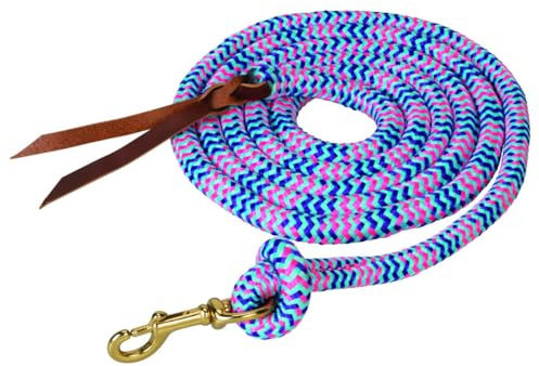Weaver Leather Cowboy-Leine mit Schnappverschluss, 1,6 cm x 3 m Blei, Türkis/Violett/Diva Pink, 5/8 x 10'