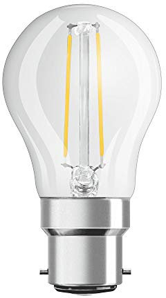 OSRAM Filament LED Lampe mit B22d Sockel, Tropfenform, Warmweiss (2700K), 4 W, Ersatz für 40-W-Glühbirne, LED Retrofit CLASSIC P